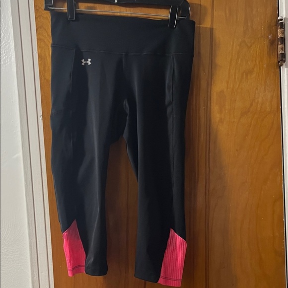 Under Armour Black Leggings with Pink Panels - Picture 1 of 5